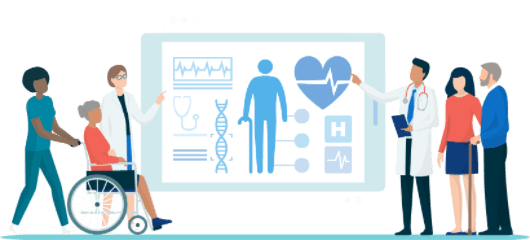 Medical illus illustration of a persons health profile